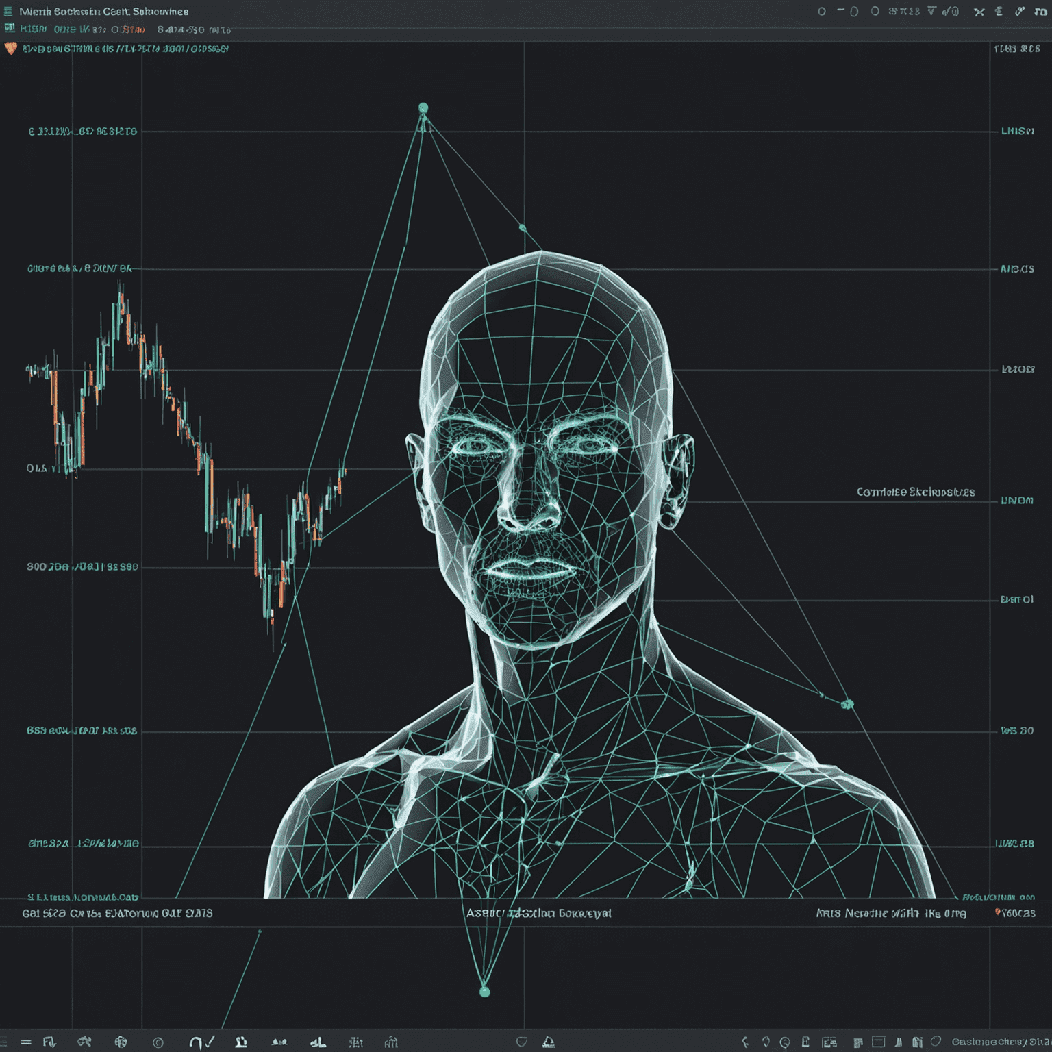 Illustration of common chart patterns like head and shoulders, double top, and triangle patterns on a TradingView chart