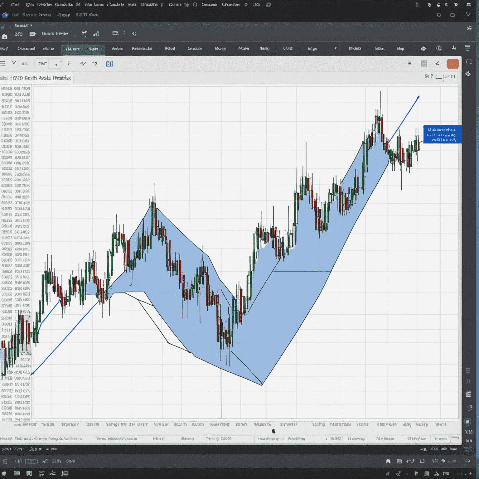 Cup and Handle pattern displayed on a TradingView chart, showing the cup formation and handle